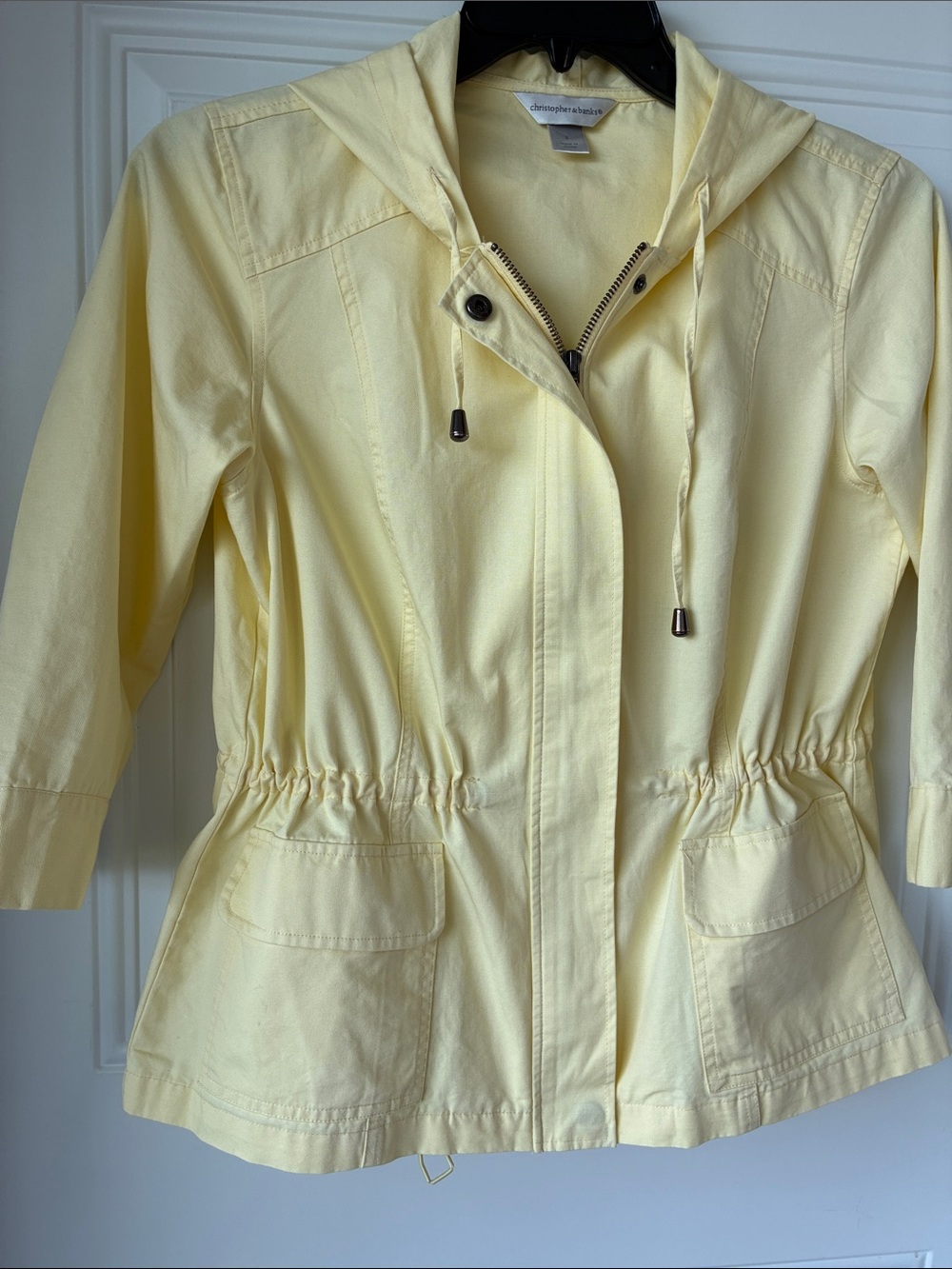 Christopher & Banks Pale Yellow Hooded Anorak Jacket